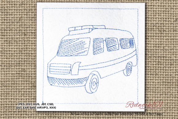 Ambulance Car Lineart Design