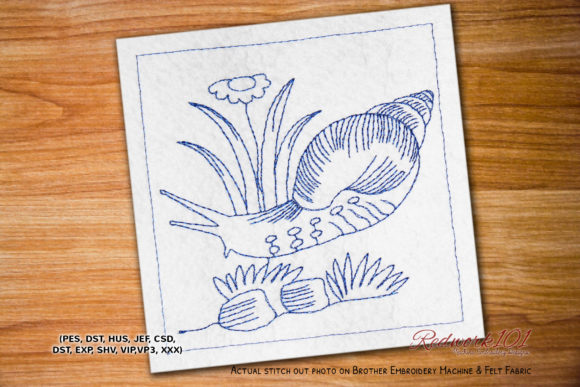 Giant African Snail Embroidery Design