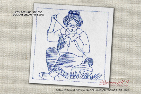 Grandma Sewing Redwork Review