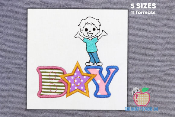 Happy Boy with Star Applique Pattern