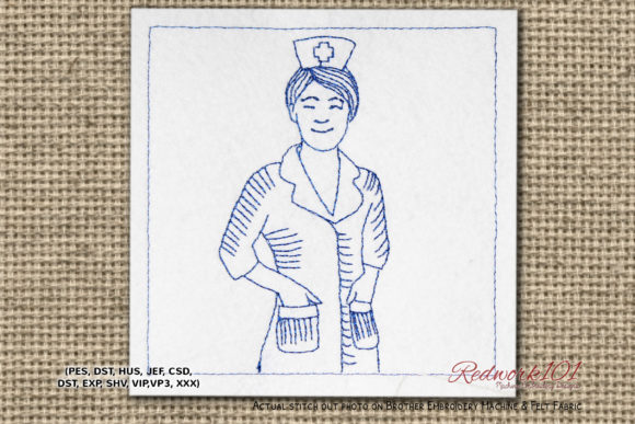Hospital Nurse Lineart Design