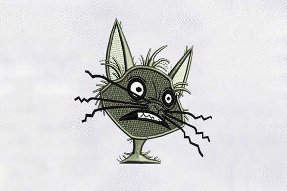 Shocking Cat Face: A Playful, Gift-Ready Embroidery Design