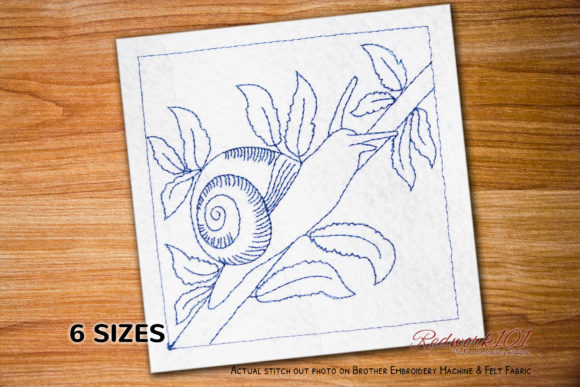 White Garden Snail Redwork